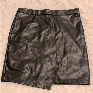 Black Faux Leather Mini Skirt